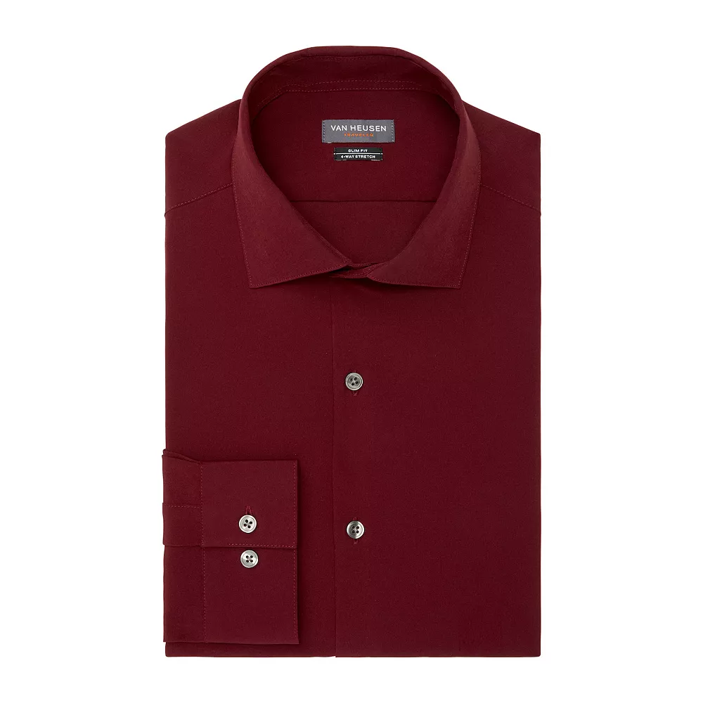 Men's Van Heusen Slim-Fit Traveler Hidden Button-Down Collar Dress Shirt - Image 17