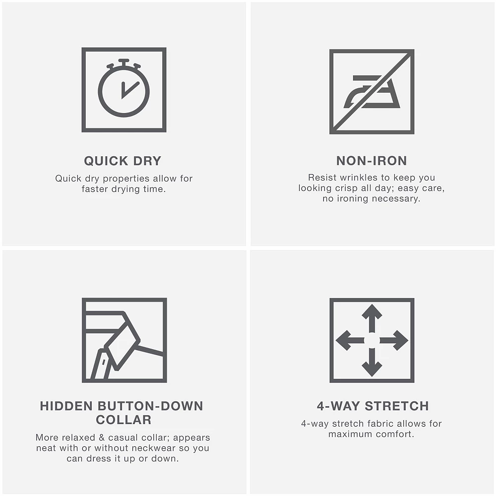 Men's Van Heusen Slim-Fit Traveler Hidden Button-Down Collar Dress Shirt - Image 18