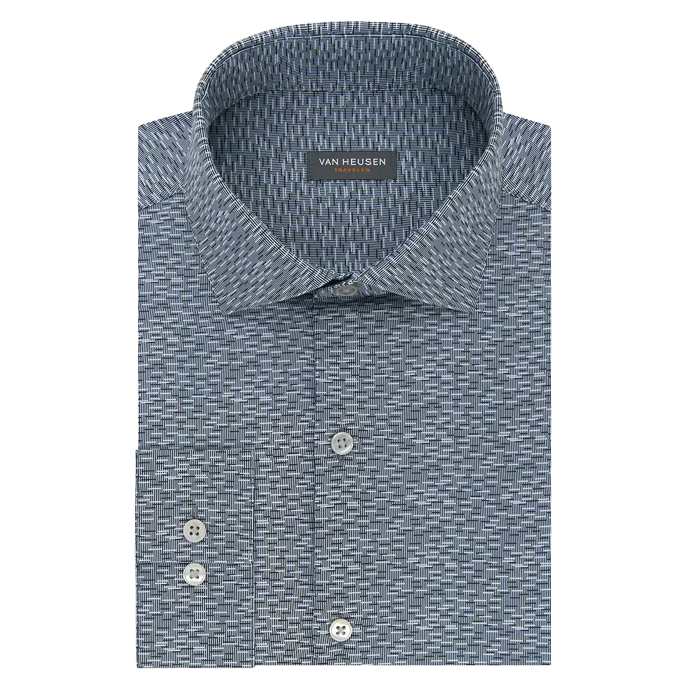 Men's Van Heusen Slim-Fit Traveler Hidden Button-Down Collar Dress Shirt - Image 5