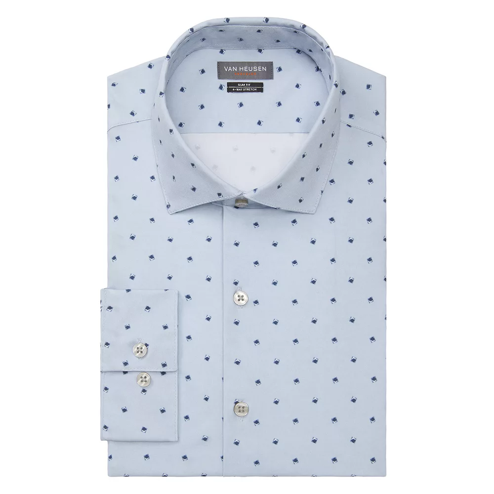 Men's Van Heusen Slim-Fit Traveler Hidden Button-Down Collar Dress Shirt - Image 7