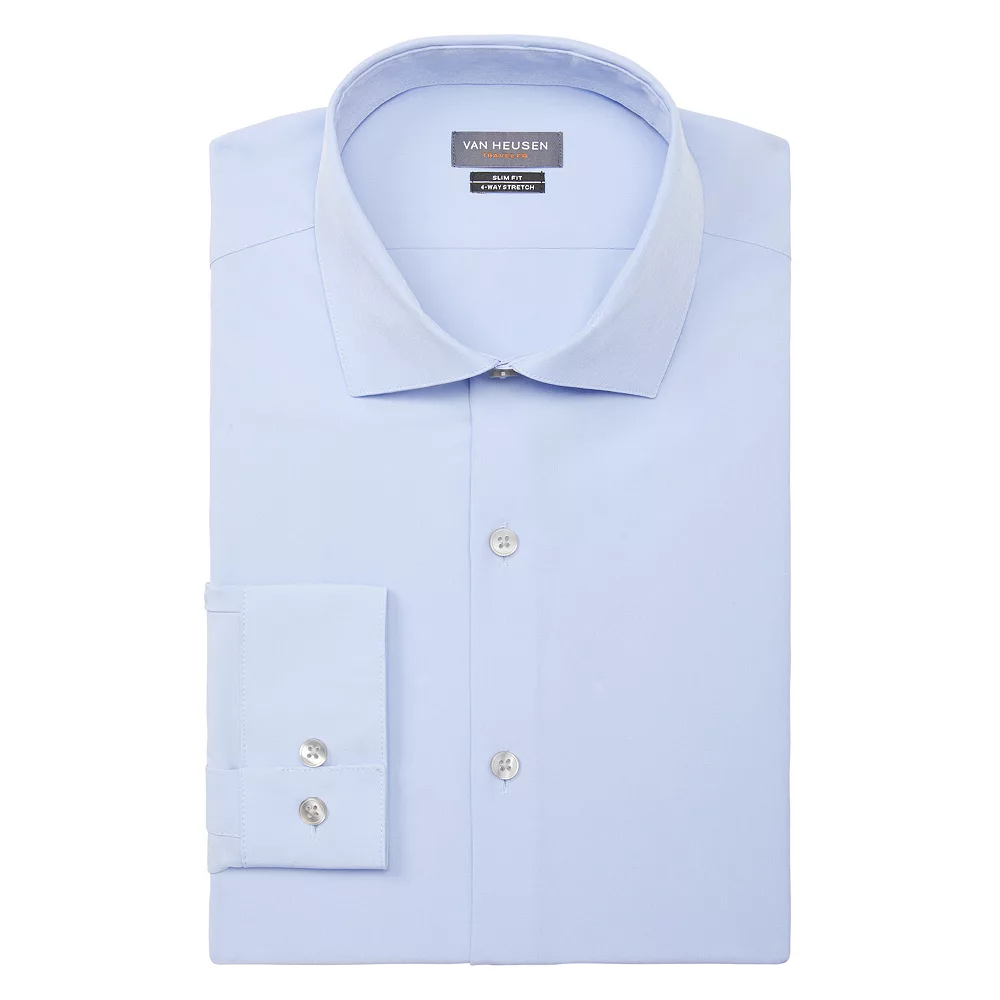 Men's Van Heusen Slim-Fit Traveler Hidden Button-Down Collar Dress Shirt - Image 9