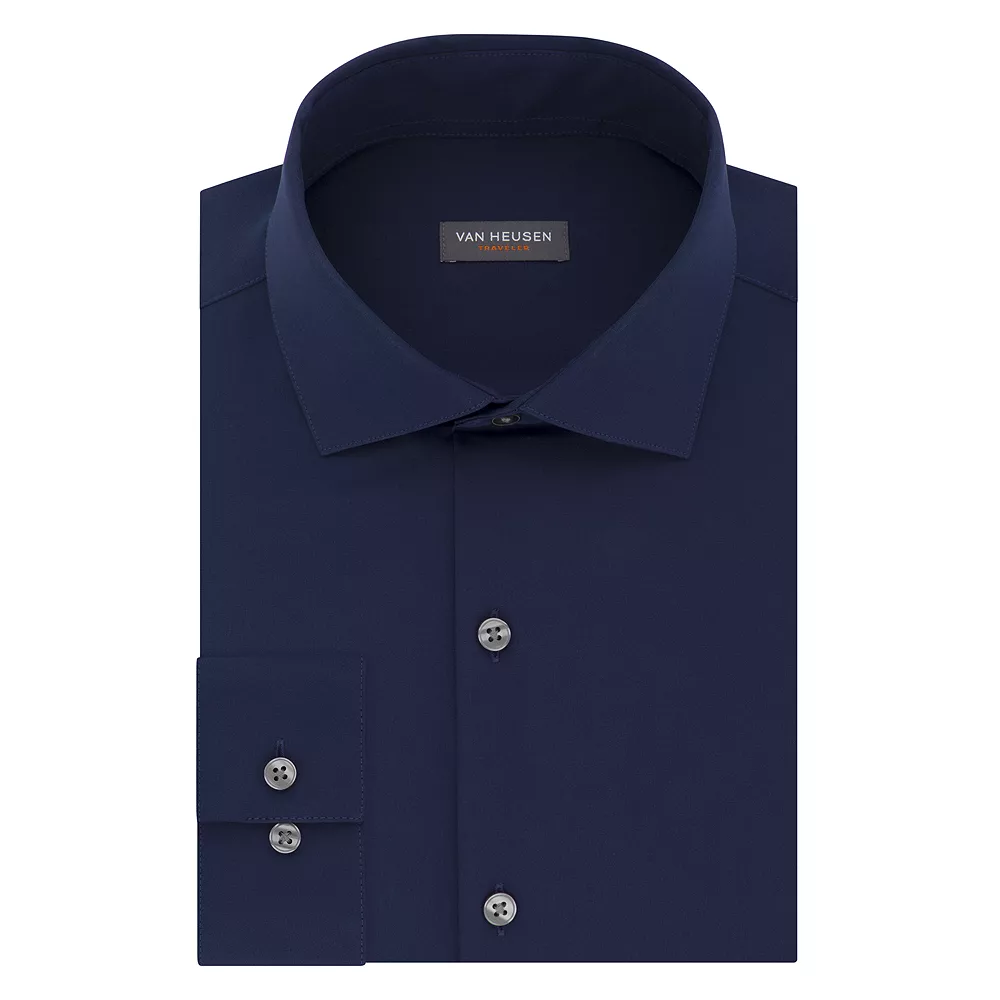 Men's Van Heusen Slim-Fit Traveler Hidden Button-Down Collar Dress Shirt - Image 8