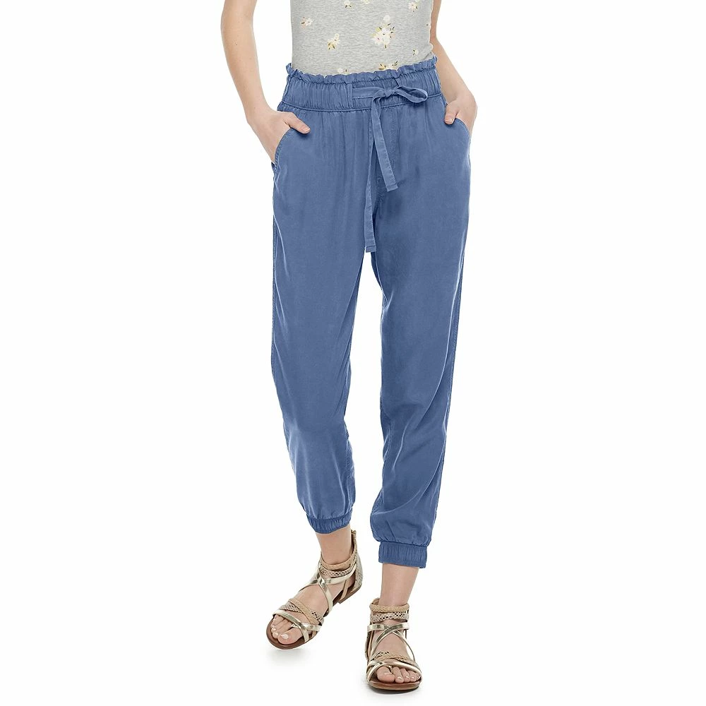 Juniors' SO® High Rise Paperbag Jogger Pants - Image 3