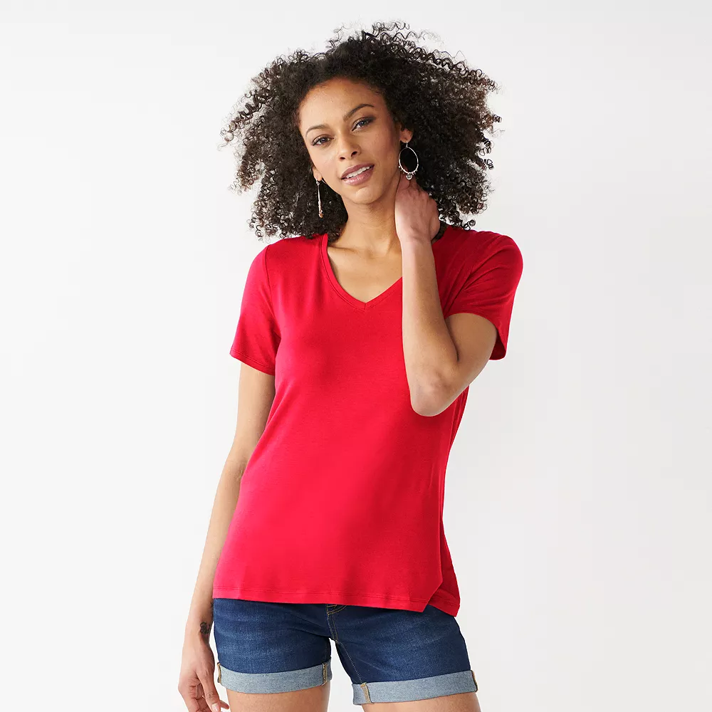 Women's Nine West Essential V-Neck Tee - Image 16