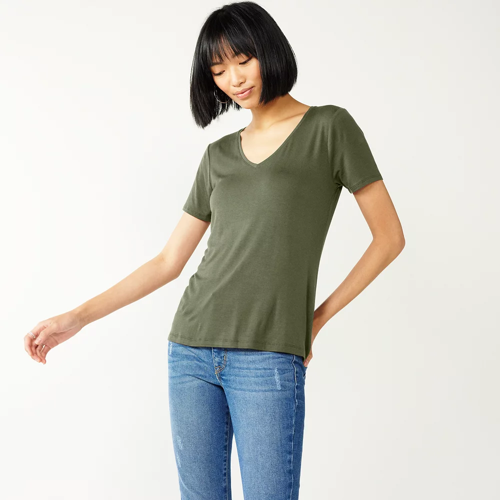 Women's Nine West Essential V-Neck Tee - Image 28