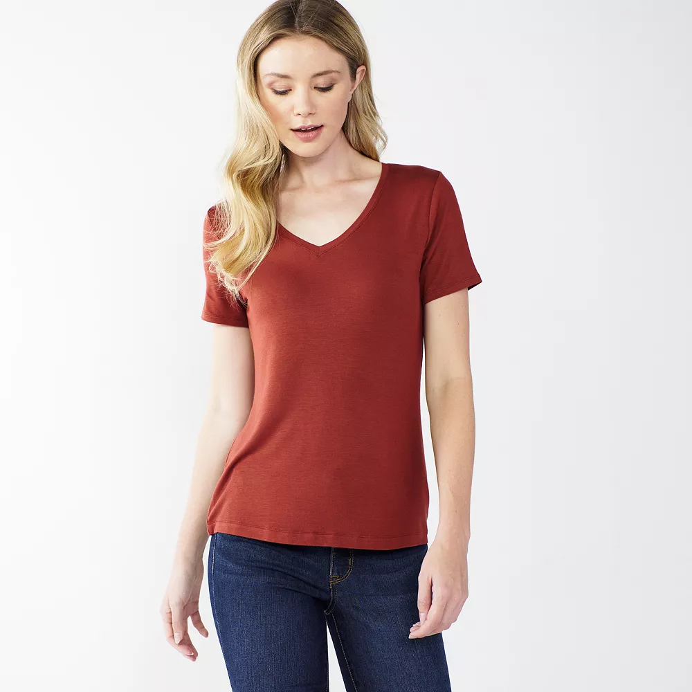 Women's Nine West Essential V-Neck Tee - Image 14