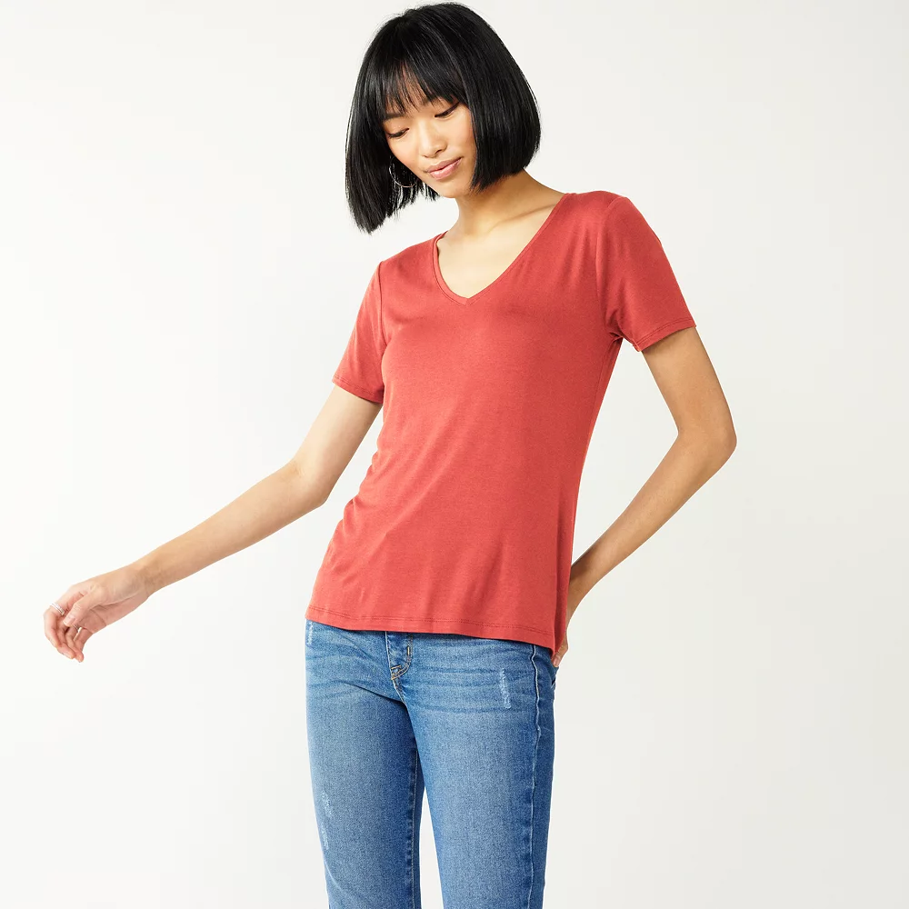 Women's Nine West Essential V-Neck Tee - Image 27