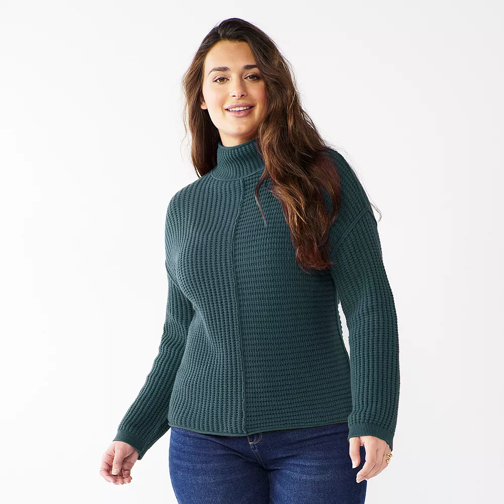 Women's Sonoma Goods For Life® Exposed Seaming Mockneck Sweater - Image 4