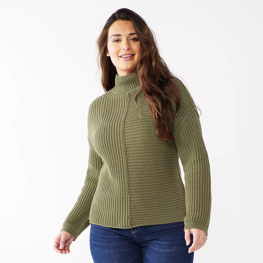 Women's Sonoma Goods For Life® Exposed Seaming Mockneck Sweater - Image 5