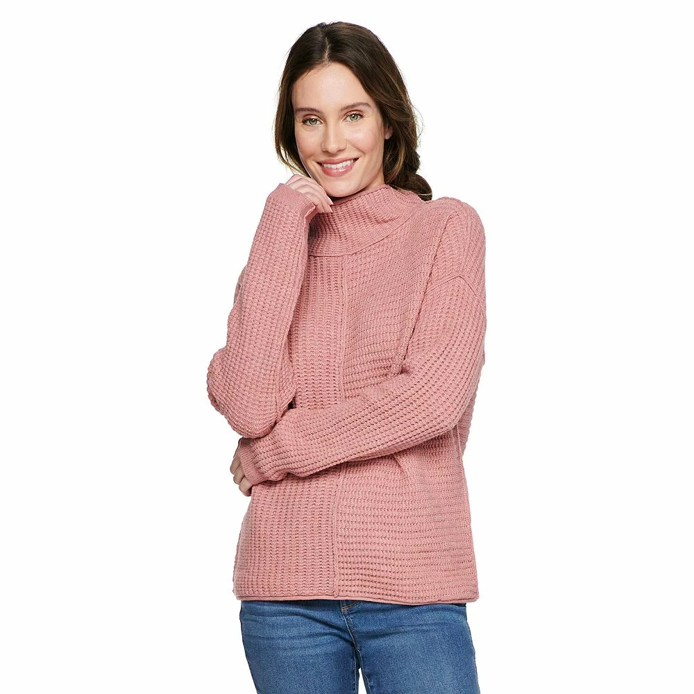 Women's Sonoma Goods For Life® Exposed Seaming Mockneck Sweater - Image 3