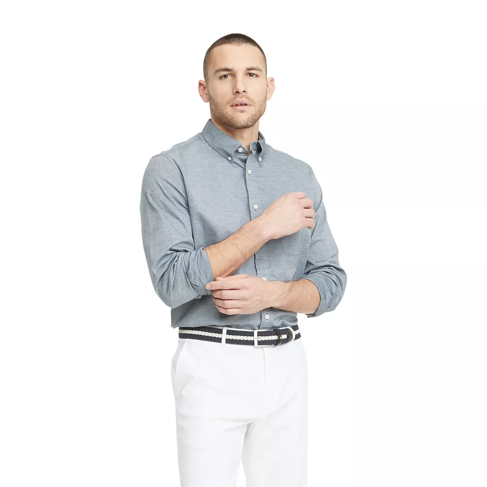 Big & Tall Tommy Hilfiger Flex End-On-End Button-Down Shirt - Image 2