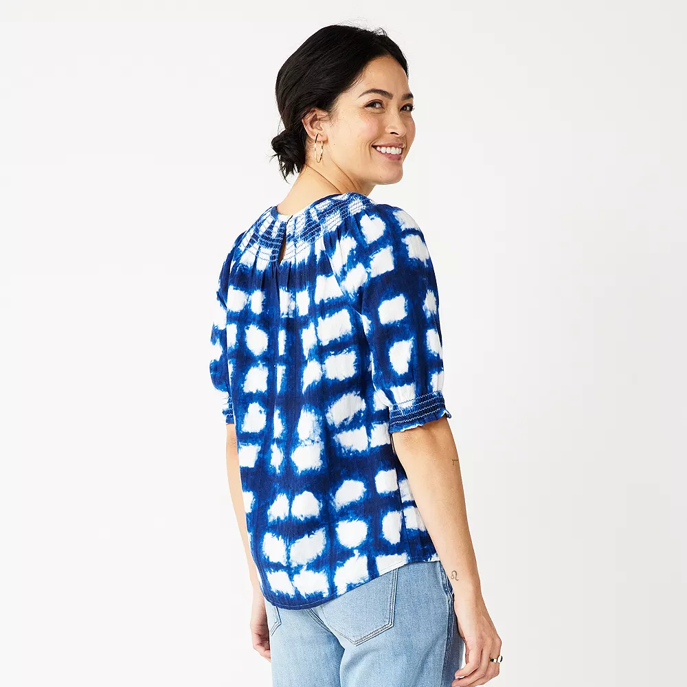 Women's Sonoma Goods For LifeĀ® Elbow Smock Neck Top - Image 4