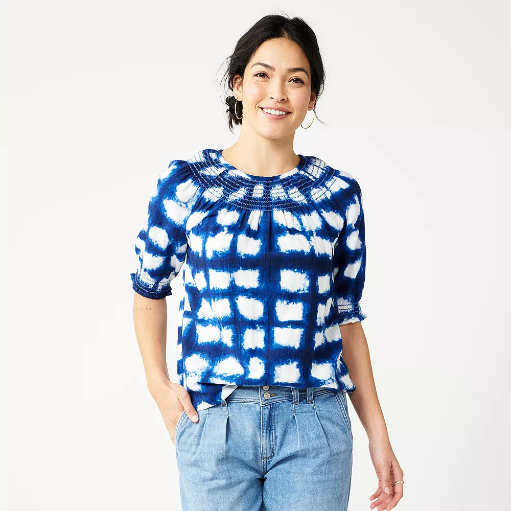 Women's Sonoma Goods For LifeĀ® Elbow Smock Neck Top - Image 2