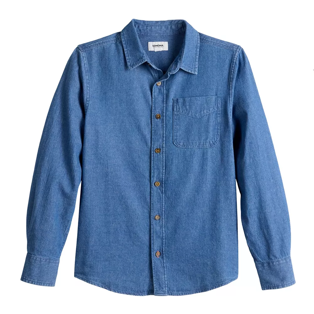 Boys 8-20 Sonoma Goods For LifeĀ® Chambray Button-Down Shirt