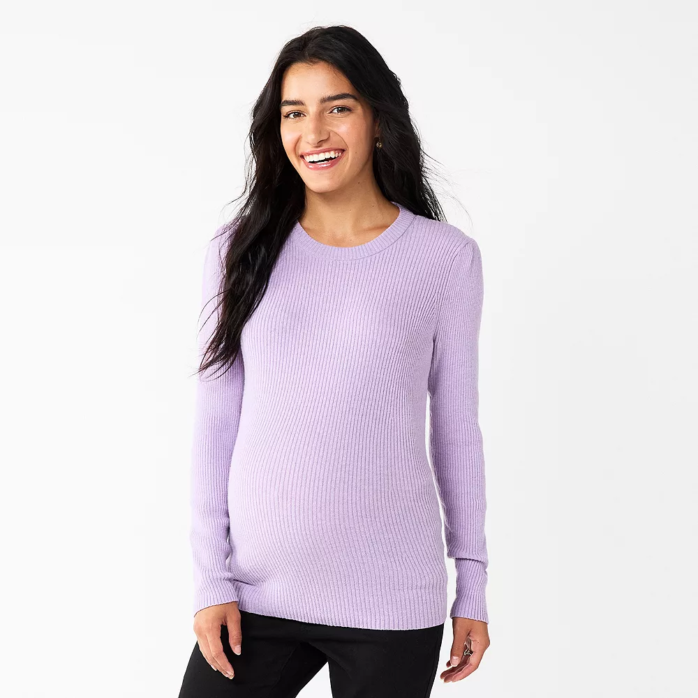 Maternity Sonoma Goods For Life® Fitted Puff Sleeve Sweater - Image 2