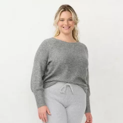 Plus Size LC Lauren Conrad Crewneck Raglan Sweater