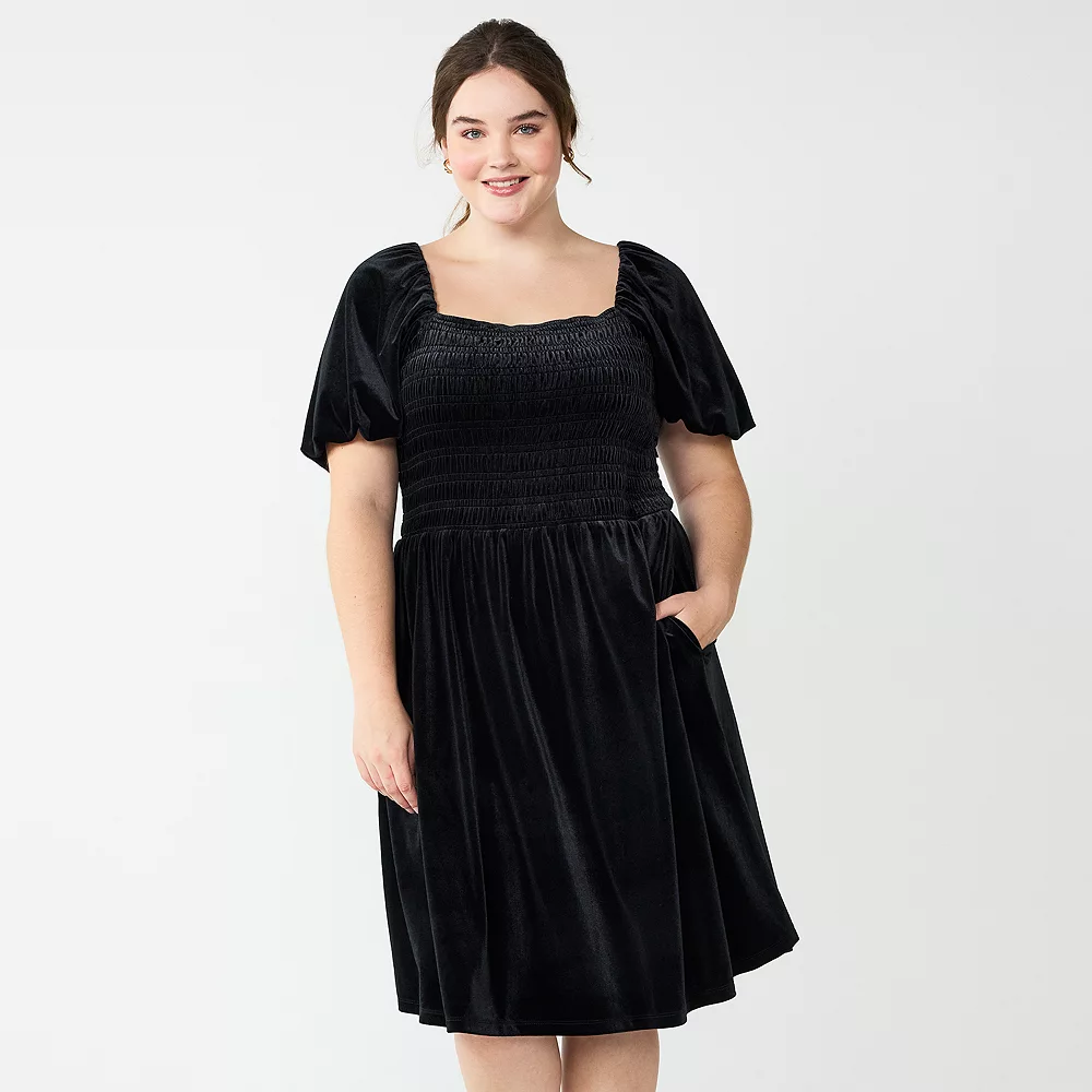 Plus Size DRAPER JAMES RSVP™ Short Sleeve Velvet Dress