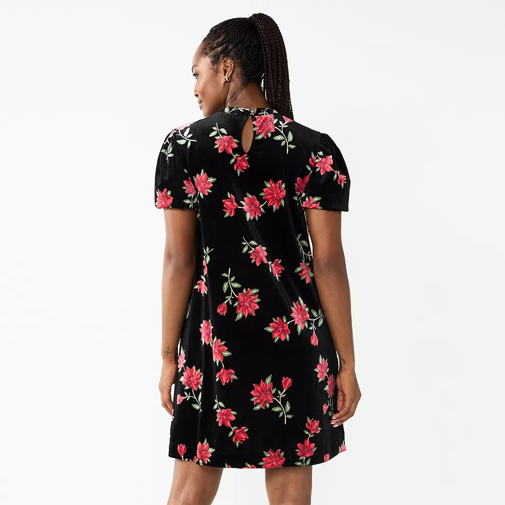 Women's DRAPER JAMES RSVP⢠Short Sleeve Printed Velvet Dress - Image 2