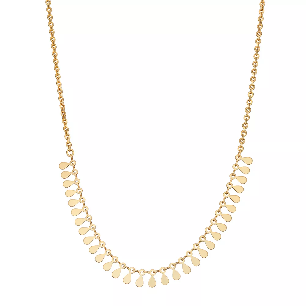 Nine West Gold Tone Shaky Frontal Necklace