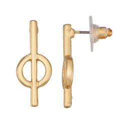 Nine West Gold Tone Linear Drop Post Earrings
