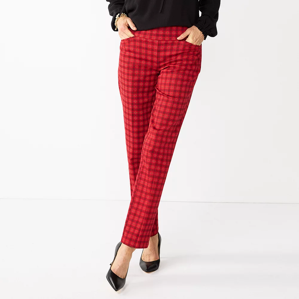 Petite Women's Croft & Barrow® Effortless Stretch Pull-On Straight Pants